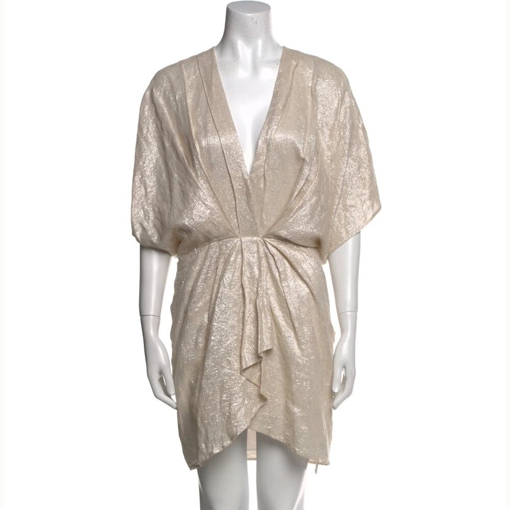 IRO Paris Halsey Gathered Metallic Dress size 40